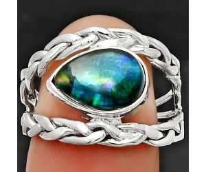 Dichroic Glass Ring size-7.5 SDR185944 R-1134, 8x12 mm