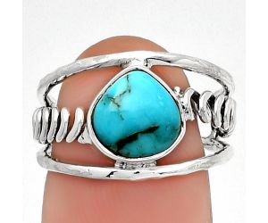 Natural Turquoise Morenci Mine Ring size-6.5 SDR185980 R-1136, 9x9 mm