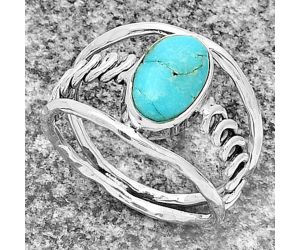 Natural Rare Turquoise Nevada Aztec Mt Ring size-8 SDR185983 R-1136, 7x11 mm