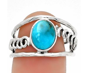 Natural Turquoise Morenci Mine Ring size-8 SDR185988 R-1136, 7x9 mm