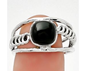 Natural Black Onyx - Brazil Ring size-8 SDR185992 R-1136, 8x8 mm