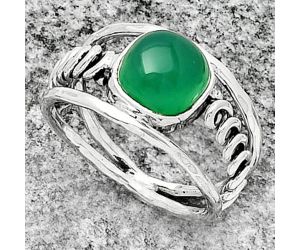 Natural Green Onyx Ring size-7 SDR186010 R-1136, 8x8 mm