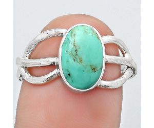 Natural Turquoise Morenci Mine Ring size-8.5 SDR186482 R-1139, 7x11 mm