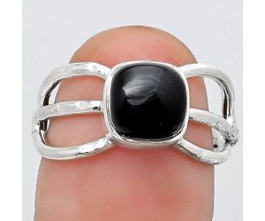 Natural Black Onyx - Brazil Ring size-8 SDR186495 R-1139, 8x8 mm