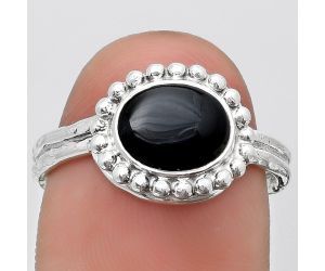 Natural Black Onyx - Brazil Ring size-8 SDR186518 R-1071, 7x9 mm