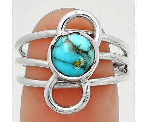 Natural Turquoise Morenci Mine Ring size-7 SDR186558 R-1141, 8x8 mm