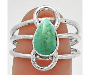 Natural Turquoise Nevada Aztec Mt Ring size-7.5 SDR186574 R-1141, 6x10 mm