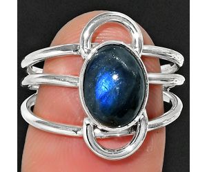 Blue Fire Labradorite - Madagascar Ring size-7 SDR186590 R-1141, 7x10 mm