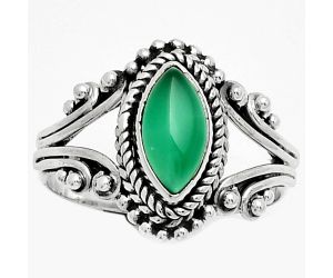Natural Green Onyx Ring size-7 SDR186630 R-1293, 5x10 mm