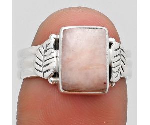 Natural Pink Scolecite Ring size-7 SDR186810 R-1261, 8x11 mm