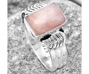 Natural Pink Scolecite Ring size-7 SDR186843 R-1261, 7x10 mm