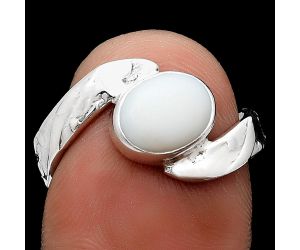 Natural White Opal Ring size-8 SDR186928 R-1232, 7x9 mm