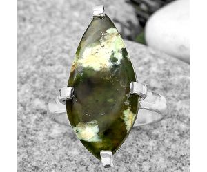 Natural Chrome Chalcedony Ring size-9 SDR187019 R-1089, 12x25 mm