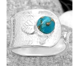 Adjustable - Copper Blue Turquoise Ring size-8.5 SDR187047 R-1319, 6x6 mm