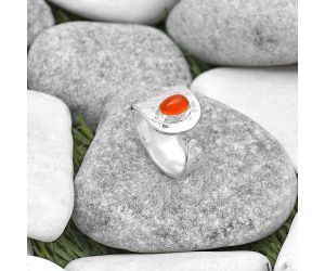 Adjustable - Natural Carnelian Ring size-7.5 SDR187062 R-1319, 5x7 mm