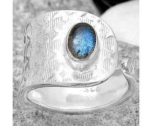 Adjustable - Blue Labradorite Ring size-6.5 SDR187063 R-1319, 5x7 mm