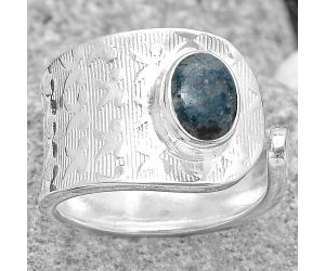 Adjustable - Blue Scheelite - Turkey Ring size-6.5 SDR187065 R-1319, 6x8 mm