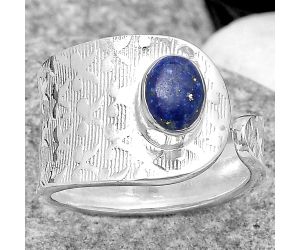 Adjustable - Natural Lapis Lazuli Ring size-6.5 SDR187067 R-1319, 5x7 mm