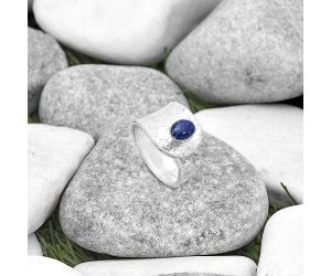 Adjustable - Natural Lapis Lazuli Ring size-6.5 SDR187067 R-1319, 5x7 mm
