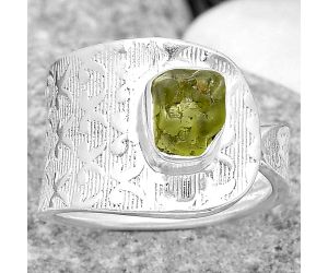 Adjustable - Natural Peridot Rough Ring size-6 SDR187075 R-1319, 5x7 mm