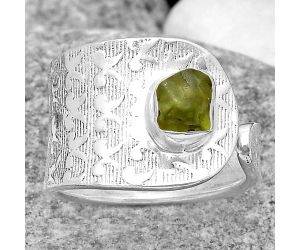 Adjustable - Natural Peridot Rough Ring size-6 SDR187090 R-1319, 5x6 mm