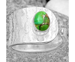 Adjustable - Copper Green Turquoise Ring size-7 SDR187097 R-1319, 5x7 mm