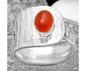 Adjustable - Natural Carnelian Ring size-6.5 SDR187104 R-1319, 5x7 mm