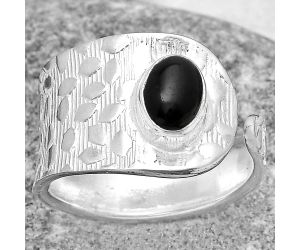 Adjustable - Black Onyx - Brazil Ring size-6.5 SDR187132 R-1319, 5x7 mm