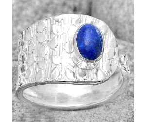 Adjustable - Natural Lapis Lazuli Ring size-7.5 SDR187148 R-1319, 5x7 mm