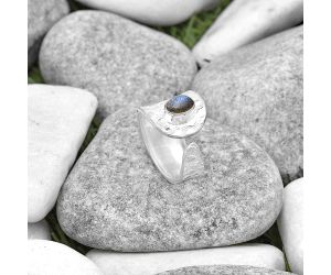 Adjustable - Natural Blue Labradorite Ring size-7 SDR187158 R-1319, 5x7 mm