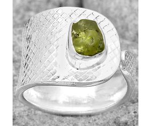 Adjustable - Natural Peridot Rough Ring size-6 SDR187169 R-1319, 5x7 mm