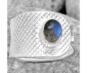 Adjustable - Blue Labradorite Ring size-6.5 SDR187178 R-1319, 5x7 mm