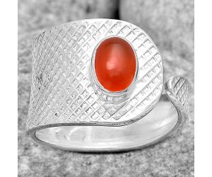 Adjustable - Natural Carnelian Ring size-7 SDR187185 R-1319, 5x7 mm