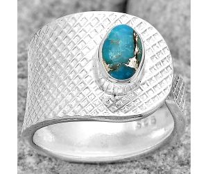 Adjustable - Copper Blue Turquoise Ring size-6 SDR187189 R-1319, 5x7 mm
