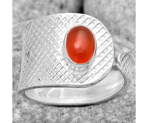 Adjustable - Natural Carnelian Ring size-8 SDR187201 R-1319, 5x7 mm