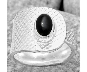 Adjustable - Black Onyx - Brazil Ring size-7.5 SDR187202 R-1319, 5x7 mm
