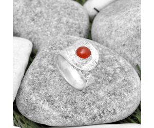Adjustable - Natural Carnelian Ring size-7 SDR187216 R-1319, 6x6 mm