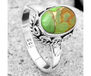 Copper Green Turquoise - Arizona Ring size-7.5 SDR187390 R-1196, 8x11 mm