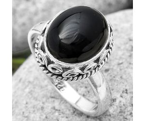 Natural Black Onyx - Brazil Ring size-7.5 SDR187399 R-1196, 10x12 mm