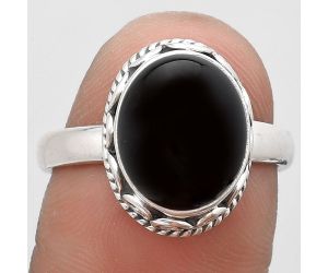 Natural Black Onyx - Brazil Ring size-8 SDR187402 R-1196, 10x12 mm
