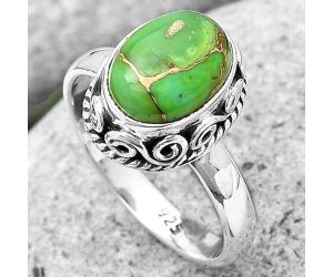 Copper Green Turquoise - Arizona Ring size-8 SDR187410 R-1196, 8x11 mm