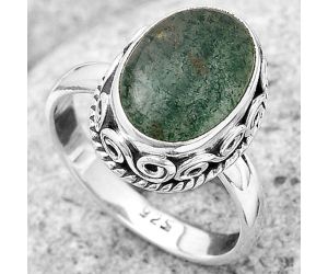 Natural Green Aventurine Ring size-7 SDR187426 R-1196, 9x13 mm