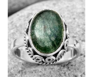 Natural Green Aventurine Ring size-7 SDR187430 R-1196, 9x13 mm