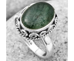 Natural Green Aventurine Ring size-7 SDR187430 R-1196, 9x13 mm