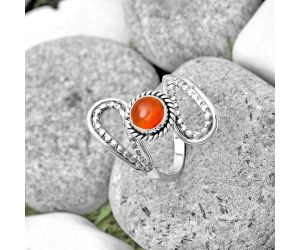Natural Carnelian Ring size-7.5 SDR187565 R-1514, 7x7 mm