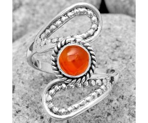 Natural Carnelian Ring size-9.5 SDR187578 R-1514, 7x7 mm