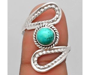 Natural Turquoise Magnesite Ring size-8 SDR187594 R-1514, 7x7 mm