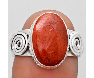 Natural Red Moss Agate Ring size-7.5 SDR187613 R-1315, 10x15 mm
