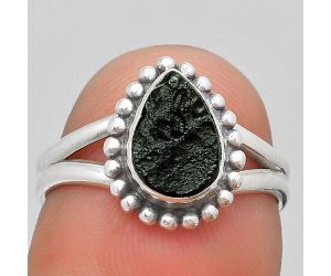 Natural Tektite Rough - Greek Ring size-7 SDR187818 R-1071, 6x9 mm