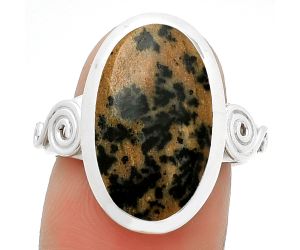 Natural Russian Honey Dendrite Opal Ring size-8 SDR188188, 11x18 mm